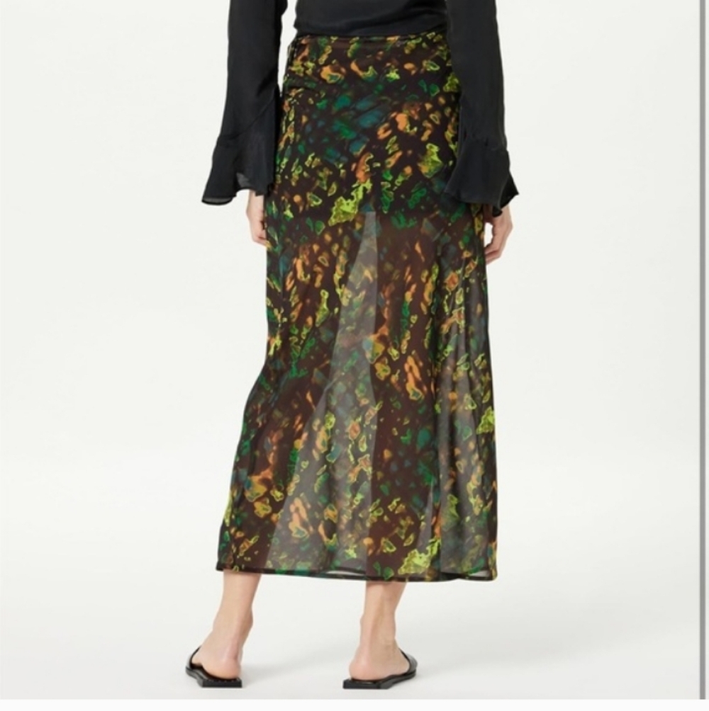 The Drop Sheer Low Slung Multi Color Skirt With Mini Slip Size 3X NWT - Picture 3 of 6